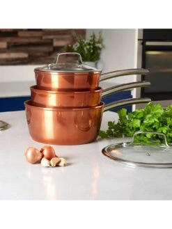 Tower Copper Forged 3-Piece Saucepan Set 11 Tower Copper Forged 3-Piece Saucepan Set -FurniHaven Shop V9ZK5 SQ3 0000001201 COPPER SLd1