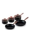 Tower Linear 5 Piece Saucepan Set Rose Gold And Black -FurniHaven Shop V9ZK6 SQ1 0000000932 ROSE GOLD SLf
