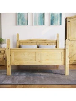 Vida Designs Corona Solid Pine Bed Frame - High Foot End -FurniHaven Shop VAOM9 SQ4 0000000144 PINE SLd1