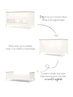 Mamas & Papas Wedmore 3 Piece Cotbed Range - White/ Natural -FurniHaven Shop VAVPN SQ3 0000000003 NATURAL SLa