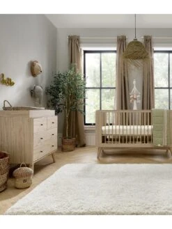 Mamas & Papas Coxley 2 Piece Cotbed Set - Natural/Olive Green -FurniHaven Shop VAVPP SQ2 0000000068 OLIVE RSr