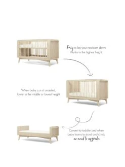 Mamas & Papas Coxley 3 Piece Cotbed Range - Natural/Olive Green -FurniHaven Shop VAVPQ SQ3 0000000068 OLIVE SLa