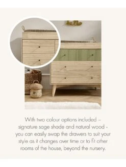 Mamas & Papas Coxley 3 Piece Cotbed Range - Natural/Olive Green -FurniHaven Shop VAVPQ SQ6 0000000068 OLIVE SLd2