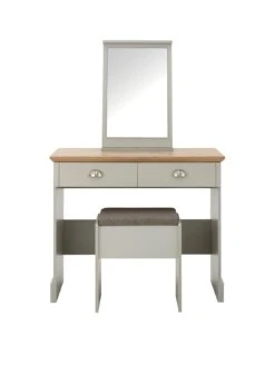 GFW Kendal Dressing Table, Stool And Mirror Set -FurniHaven Shop VB158 SQ2 0000000005 GREY SLf