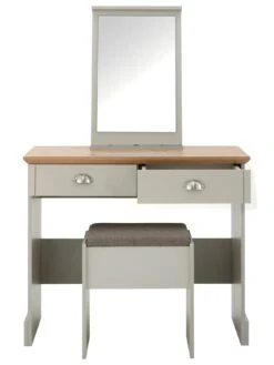 GFW Kendal Dressing Table, Stool And Mirror Set -FurniHaven Shop VB158 SQ4 0000000005 GREY SLd