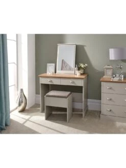 GFW Kendal Dressing Table, Stool And Mirror Set -FurniHaven Shop VB158 SQ6 0000000005 GREY SLd2