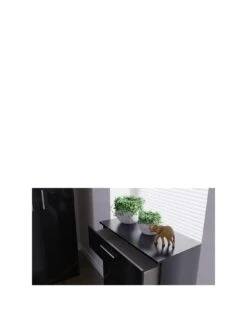 SWIFT Montreal Gloss 3 piece Ready Assembled Package – 2 Door Wardrobe, 3 Drawer Chest And 1 Drawer Bedside Table - Black -FurniHaven Shop VBTTB SQ3 0000000004 BLACK SLa