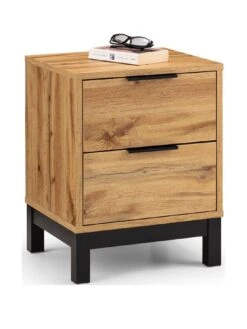 Julian Bowen Bali 2 Drawer Bedside -FurniHaven Shop VBYD5 SQ3 0000000006 OAK SLa