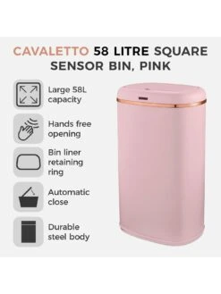 Tower Cavaletto 58-Litre Sensor Bin – Pink -FurniHaven Shop VBYFS SQ3 0000000063 PINK SLd1