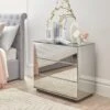 Valour Ready Assembled Mirrored 3 Drawer Wide Chest -FurniHaven Shop VBYSL SQ1 0000014410 GREY MIRROR RSr