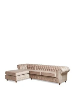 Very Home Laura Chesterfield Fabric Left Hand Corner Chaise - FSC® Certified -FurniHaven Shop VD1A7 SQ3 0000000003 NATURAL SLa