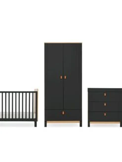 CuddleCo Rafi 3 Piece Nursery Furniture Set - Oak And Black -FurniHaven Shop VDX4L SQ7 0000000088 NO COLOR DGy