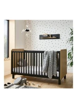 CuddleCo Rafi 2-Piece Nursery Furniture Set - Oak And Black -FurniHaven Shop VDX4M SQ2 0000000088 NO COLOR SLf