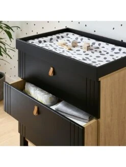 CuddleCo Rafi 2-Piece Nursery Furniture Set - Oak And Black -FurniHaven Shop VDX4M SQ5 0000000088 NO COLOR SLd1