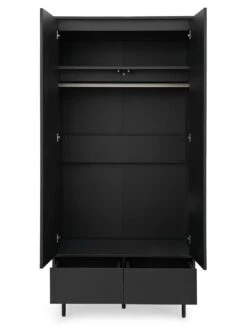 Very Home Hava 2 Door, 2 Drawer Wardrobe -FurniHaven Shop VE1TL SQ4 0000000004 BLACK SLd
