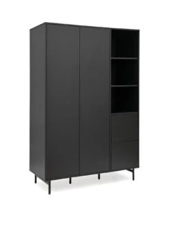 Very Home Hava 2 Door, 2 Drawer Wardrobe With Open Shelves -FurniHaven Shop VE1TM SQ3 0000000004 BLACK SLa