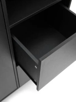 Very Home Hava 2 Door, 2 Drawer Wardrobe With Open Shelves -FurniHaven Shop VE1TM SQ5 0000000004 BLACK SLd1