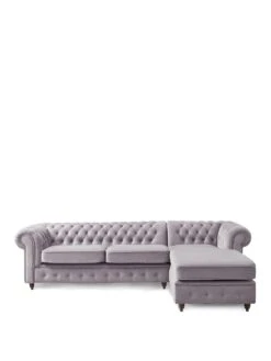 Very Home Laura Chesterfield Fabric Right Hand Corner Chaise - FSC® Certified -FurniHaven Shop VEGNL SQ2 0000000005 GREY SLf