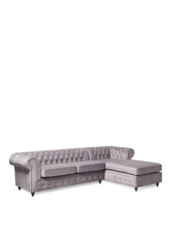 Very Home Laura Chesterfield Fabric Right Hand Corner Chaise - FSC® Certified -FurniHaven Shop VEGNL SQ4 0000000005 GREY SLa