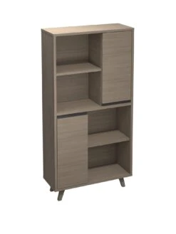 One Call Miller Ready Assembled 2 Door Bookcase - Grey -FurniHaven Shop VFRGD SQ3 0000000005 GREY SLa