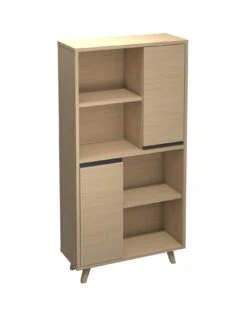 One Call Miller Ready Assembled 2 Door Bookcase -FurniHaven Shop VFRGI SQ3 0000000006 OAK SLa