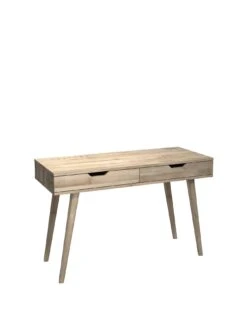 One Call Mustique Ready Assembled 2 Drawer Office Desk - Oak -FurniHaven Shop VFRGQ SQ3 0000000006 OAK SLa