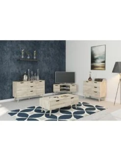 One Call Mustique Ready Assembled 2 Drawer Office Desk - Oak -FurniHaven Shop VFRGQ SQ6 0000000006 OAK SLd2