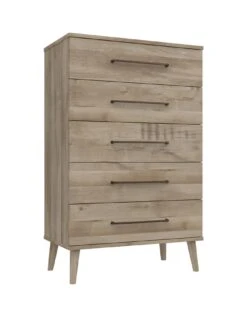 One Call Tuscany Ready Assembled 5 Drawer Chest -FurniHaven Shop VFRGT SQ2 0000000006 OAK SLf