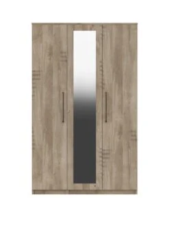 One Call Tuscany Ready Assembled 3 Door Mirrored Wardrobe -FurniHaven Shop VFRGW SQ3 0000000006 OAK SLa