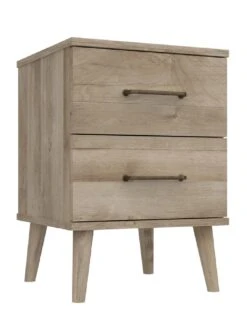 One Call Tuscany Part Assembled 3 Piece Package - 3 Door Mirrored Wardrobe, 5 Drawer Chest And 2 Bedside Chests -FurniHaven Shop VFRGZ SQ4 0000000006 OAK SLd