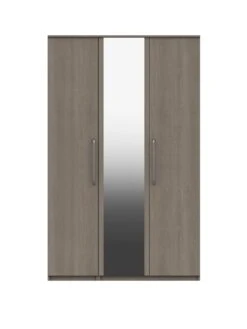One Call Reagon 3 Door Mirrored Wardrobe -FurniHaven Shop VFRHS SQ2 0000000006 OAK SLf