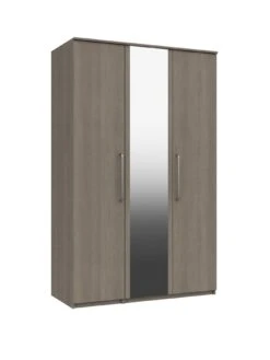 One Call Reagon 3 Door Mirrored Wardrobe -FurniHaven Shop VFRHS SQ3 0000000006 OAK SLa
