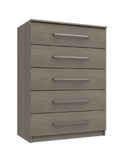 One Call Reagon Ready Assembled 5 Drawer Chest -FurniHaven Shop VFRJH SQ3 0000000006 OAK SLa
