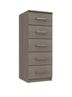 One Call Reagon Ready Assembled 5 Drawer Tall Boy -FurniHaven Shop VFRJI SQ3 0000000006 OAK SLa