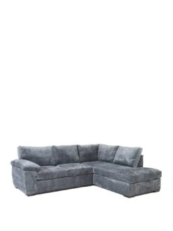 Very Home Salerno Standard Seater Fabric Right Hand Corner Chaise Sofa - Blue Grey - FSC® Certified -FurniHaven Shop VGB58 SQ4 0000000005 GREY SLa