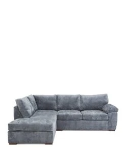 Very Home Salerno Standard Seater Fabric Left Hand Corner Chaise Sofa - Blue Grey  - FSC® Certified -FurniHaven Shop VGB5G SQ2 0000000005 GREY SLf