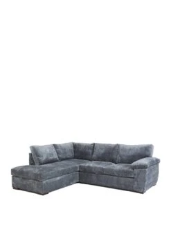 Very Home Salerno Standard Seater Fabric Left Hand Corner Chaise Sofa - Blue Grey  - FSC® Certified -FurniHaven Shop VGB5G SQ4 0000000005 GREY SLa