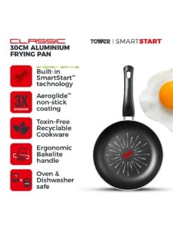 Tower SmartStart Classic 30 Cm Frying Pan -FurniHaven Shop VGCOG SQ2 0000000004 BLACK SLd