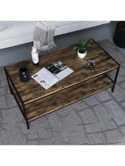 Vida Designs Brooklyn Coffee Table - Dark Oak -FurniHaven Shop VGOS8 SQ4 0000000558 DARK OAK SLd