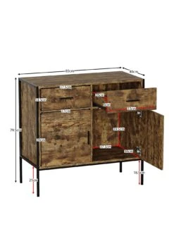 Vida Designs Brooklyn 2 Door, 2 Drawer Sideboard - Dark Oak -FurniHaven Shop VGOS9 SQ2 0000000558 DARK OAK SLf