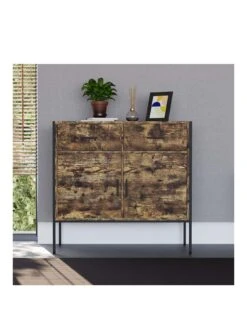Vida Designs Brooklyn 2 Door, 2 Drawer Sideboard - Dark Oak -FurniHaven Shop VGOS9 SQ3 0000000558 DARK OAK SLa