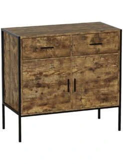 Vida Designs Brooklyn 2 Door, 2 Drawer Sideboard - Dark Oak -FurniHaven Shop VGOS9 SQ6 0000000558 DARK OAK SLd2