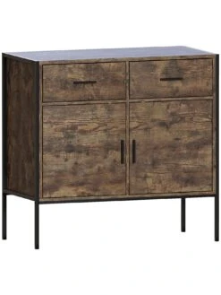 Vida Designs Brooklyn 2 Door, 2 Drawer Sideboard - Dark Oak -FurniHaven Shop VGOS9 SQ7 0000000558 DARK OAK DGy