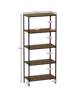Vida Designs Brooklyn 5 Tier Bookcase - Dark Oak -FurniHaven Shop VGOSC SQ2 0000000558 DARK OAK SLf