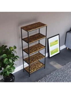 Vida Designs Brooklyn 5 Tier Bookcase - Dark Oak -FurniHaven Shop VGOSC SQ4 0000000558 DARK OAK SLd