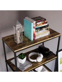 Vida Designs Brooklyn 5 Tier Bookcase - Dark Oak -FurniHaven Shop VGOSC SQ5 0000000558 DARK OAK SLd1
