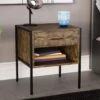Vida Designs Brooklyn 1 Drawer Bedside Chest - Dark Oak -FurniHaven Shop VGOSI SQ1 0000000558 DARK OAK RSr