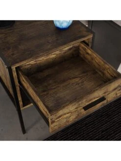 Vida Designs Brooklyn 1 Drawer Bedside Chest - Dark Oak -FurniHaven Shop VGOSI SQ4 0000000558 DARK OAK SLd