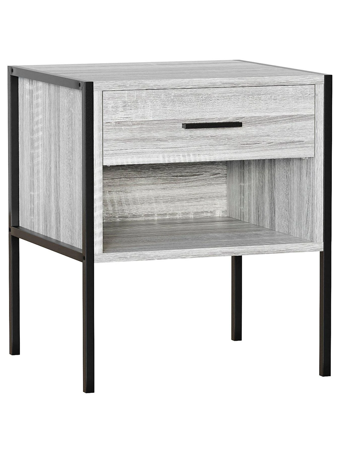 Vida Designs Brooklyn 1 Drawer Bedside Chest - Grey Oak 8 Vida Designs Brooklyn 1 Drawer Bedside Chest - Grey Oak - Image 6