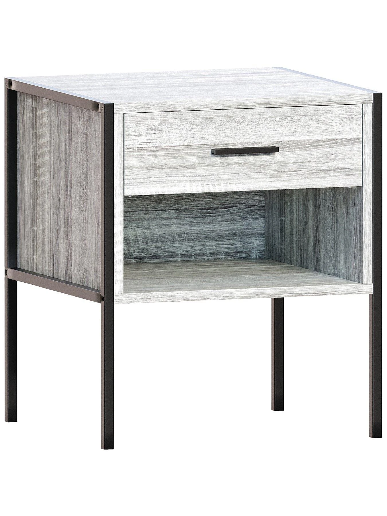 Vida Designs Brooklyn 1 Drawer Bedside Chest - Grey Oak 9 Vida Designs Brooklyn 1 Drawer Bedside Chest - Grey Oak - Image 7